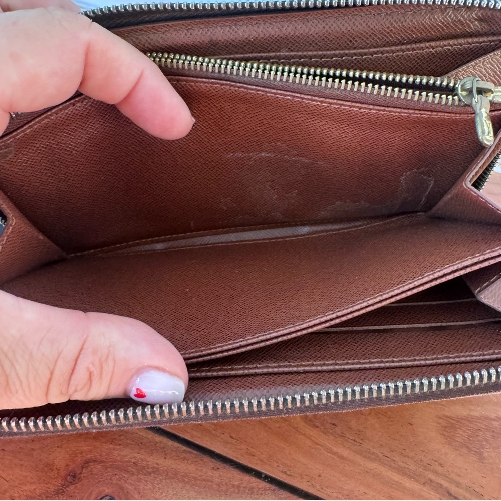 Louis Vuitton Brown and Gold Zipper Wallet - Picture 7 of 13